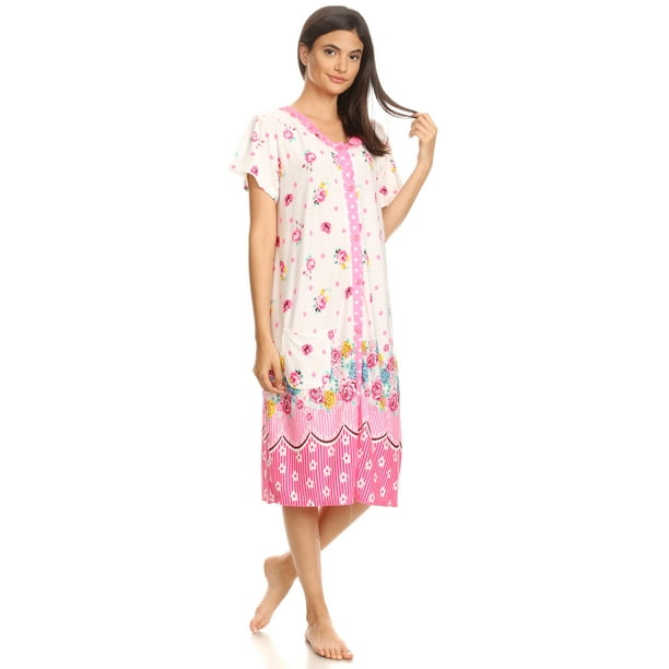 for My Mom Breast Cancer Awareness Nightshirt for Women Comfort Nightwear Soft Nightgown Short-Sleeve Fashion Print